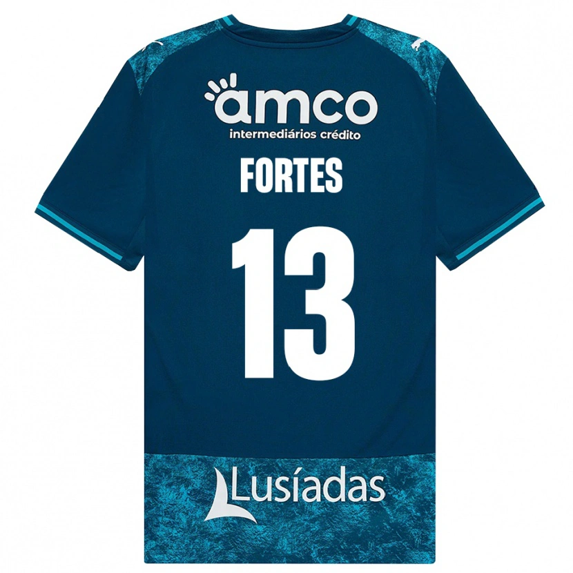 Danxen Kvinder Melany Fortes #13 Mørkskifergrå Mellemturkis Udebane Spillertrøjer 2026/27 Trøje T-Shirt