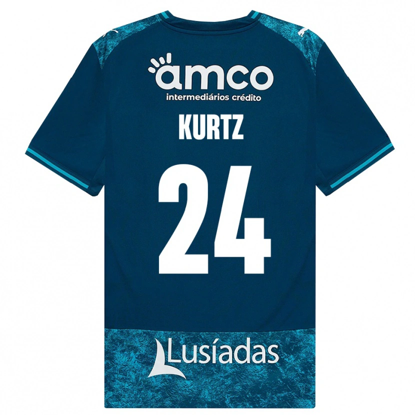 Danxen Kvinder Linus Kurtz #24 Mørkskifergrå Mellemturkis Udebane Spillertrøjer 2026/27 Trøje T-Shirt