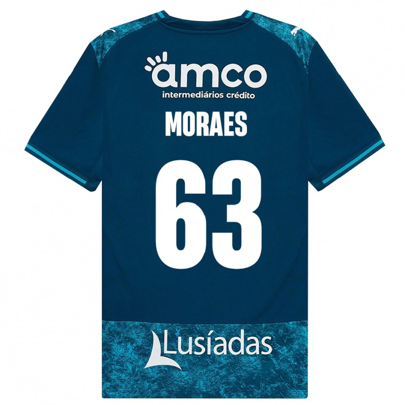 Danxen Kvinder Guilherme Moraes #63 Mørkskifergrå Mellemturkis Udebane Spillertrøjer 2026/27 Trøje T-Shirt