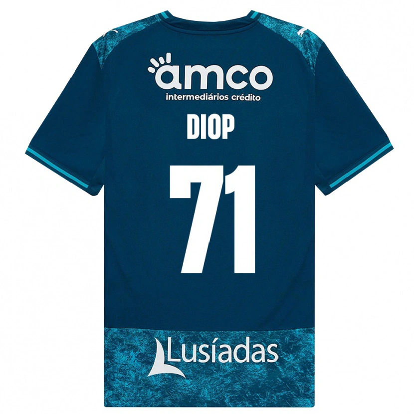 Danxen Kvinder Mamadou Diop #71 Mørkskifergrå Mellemturkis Udebane Spillertrøjer 2026/27 Trøje T-Shirt