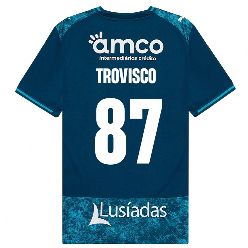 Danxen Kvinder João Trovisco #87 Mørkskifergrå Mellemturkis Udebane Spillertrøjer 2026/27 Trøje T-Shirt