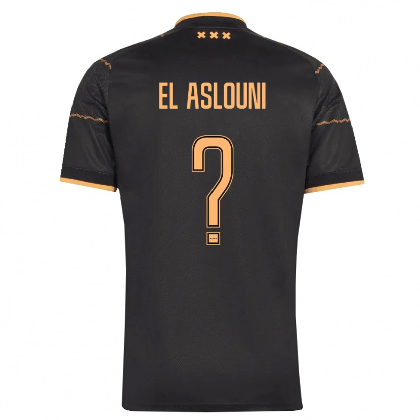 Danxen Kvinder Achraf El Aslouni #0 Sort Orange Udebane Spillertrøjer 2026/27 Trøje T-Shirt