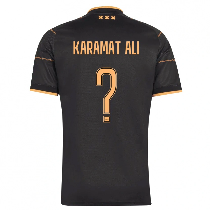 Danxen Kvinder Yaïr Karamat Ali #0 Sort Orange Udebane Spillertrøjer 2026/27 Trøje T-Shirt
