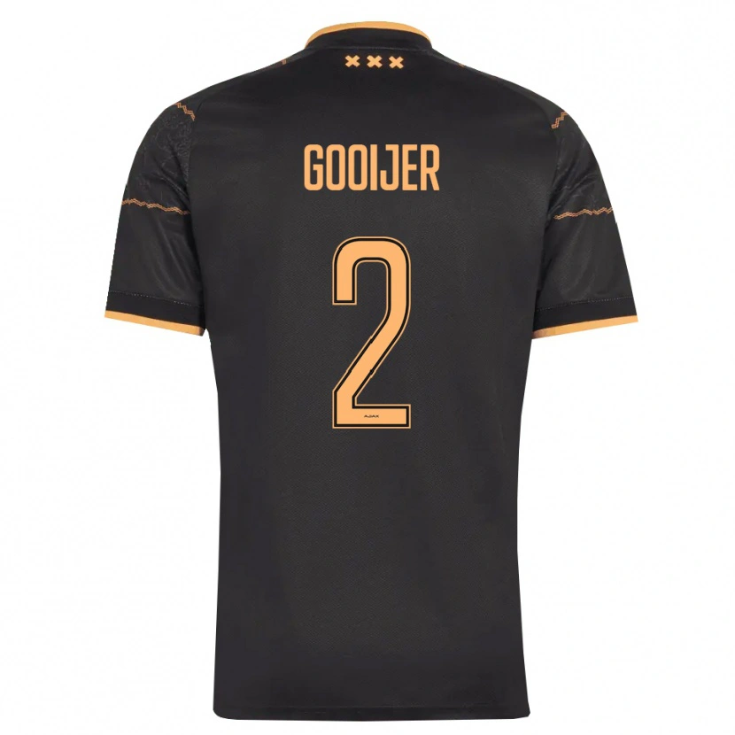 Danxen Kvinder Tristan Gooijer #2 Sort Orange Udebane Spillertrøjer 2026/27 Trøje T-Shirt