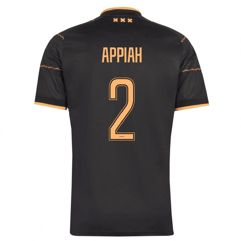 Danxen Kvinder Avery Appiah #2 Sort Orange Udebane Spillertrøjer 2026/27 Trøje T-Shirt