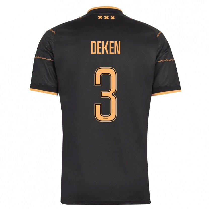 Danxen Kvinder Roy Deken #3 Sort Orange Udebane Spillertrøjer 2026/27 Trøje T-Shirt