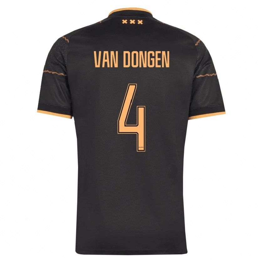 Danxen Kvinder Bram Van Dongen #4 Sort Orange Udebane Spillertrøjer 2026/27 Trøje T-Shirt