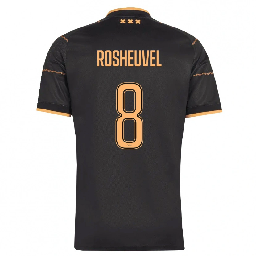 Danxen Kvinder Darren Rosheuvel #8 Sort Orange Udebane Spillertrøjer 2026/27 Trøje T-Shirt