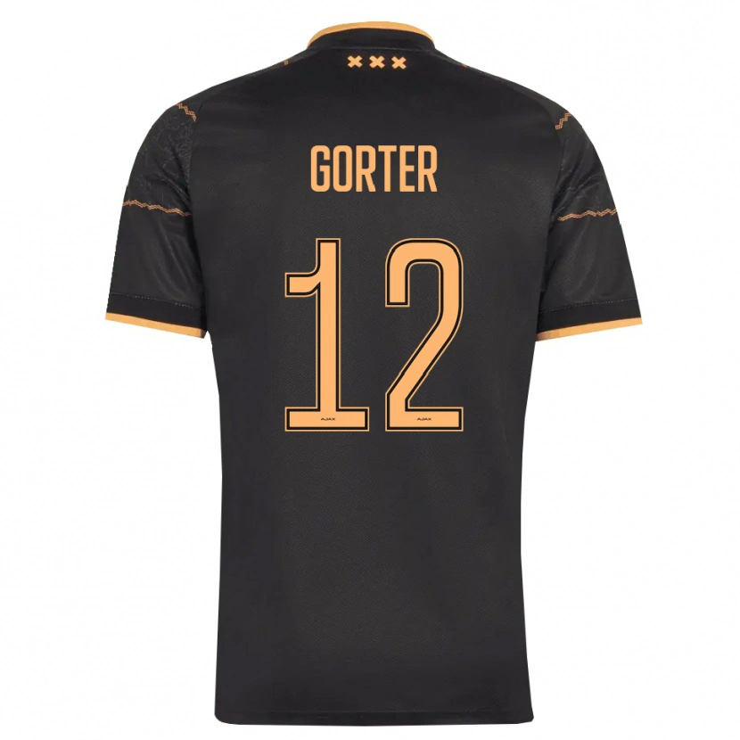 Danxen Kvinder Jay Gorter #12 Sort Orange Udebane Spillertrøjer 2026/27 Trøje T-Shirt