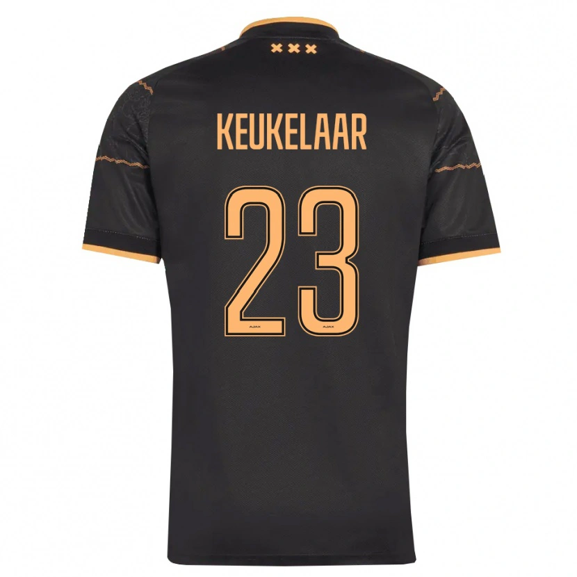 Danxen Kvinder Lotte Keukelaar #23 Sort Orange Udebane Spillertrøjer 2026/27 Trøje T-Shirt