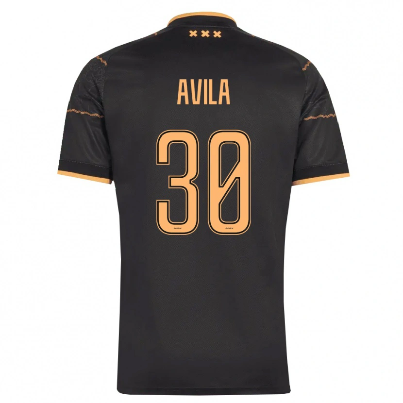 Danxen Kvinder Gastón Ávila #30 Sort Orange Udebane Spillertrøjer 2026/27 Trøje T-Shirt