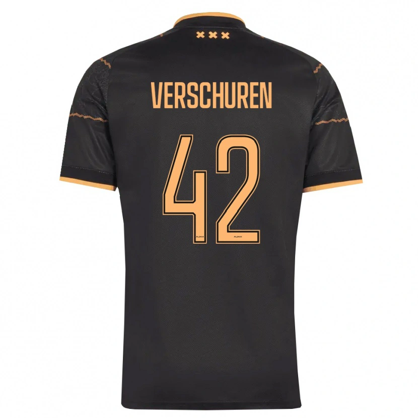 Danxen Kvinder Nick Verschuren #42 Sort Orange Udebane Spillertrøjer 2026/27 Trøje T-Shirt