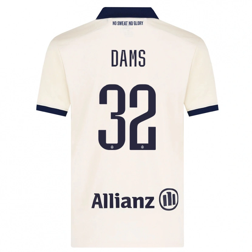 Danxen Kvinder Matteo Dams #32 Beige Sort Udebane Spillertrøjer 2026/27 Trøje T-Shirt