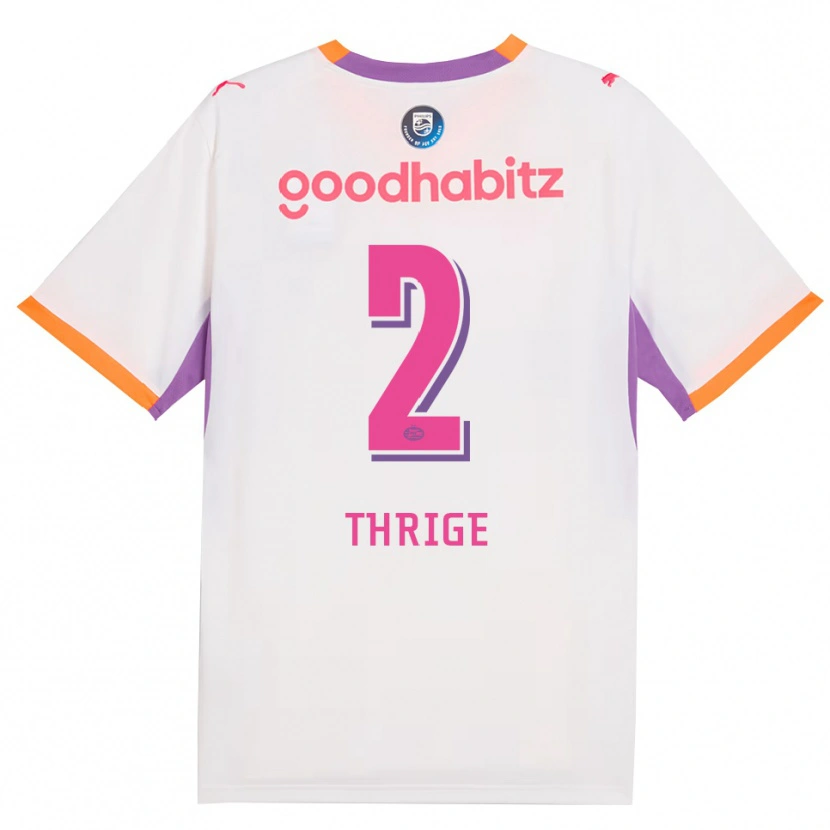 Danxen Kvinder Sara Thrige #2 Hvid Lilla Orange Udebane Spillertrøjer 2026/27 Trøje T-Shirt