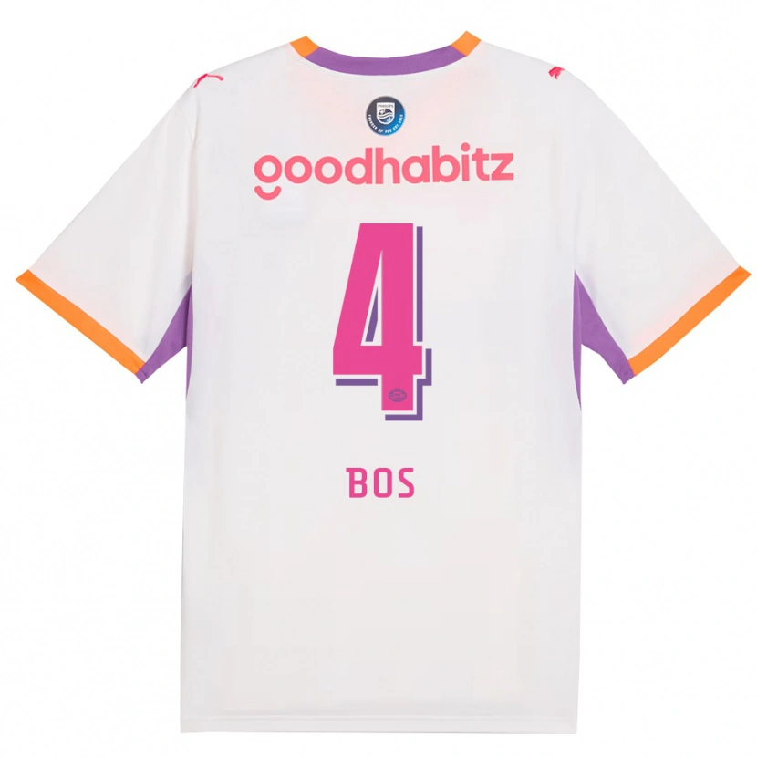 Danxen Kvinder Floris Bos #4 Hvid Lilla Orange Udebane Spillertrøjer 2026/27 Trøje T-Shirt