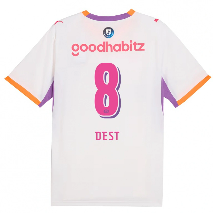 Danxen Kvinder Sergiño Dest #8 Hvid Lilla Orange Udebane Spillertrøjer 2026/27 Trøje T-Shirt