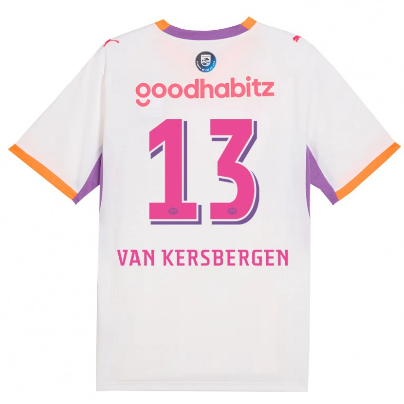 Danxen Kvinder Sander Van Kersbergen #13 Hvid Lilla Orange Udebane Spillertrøjer 2026/27 Trøje T-Shirt