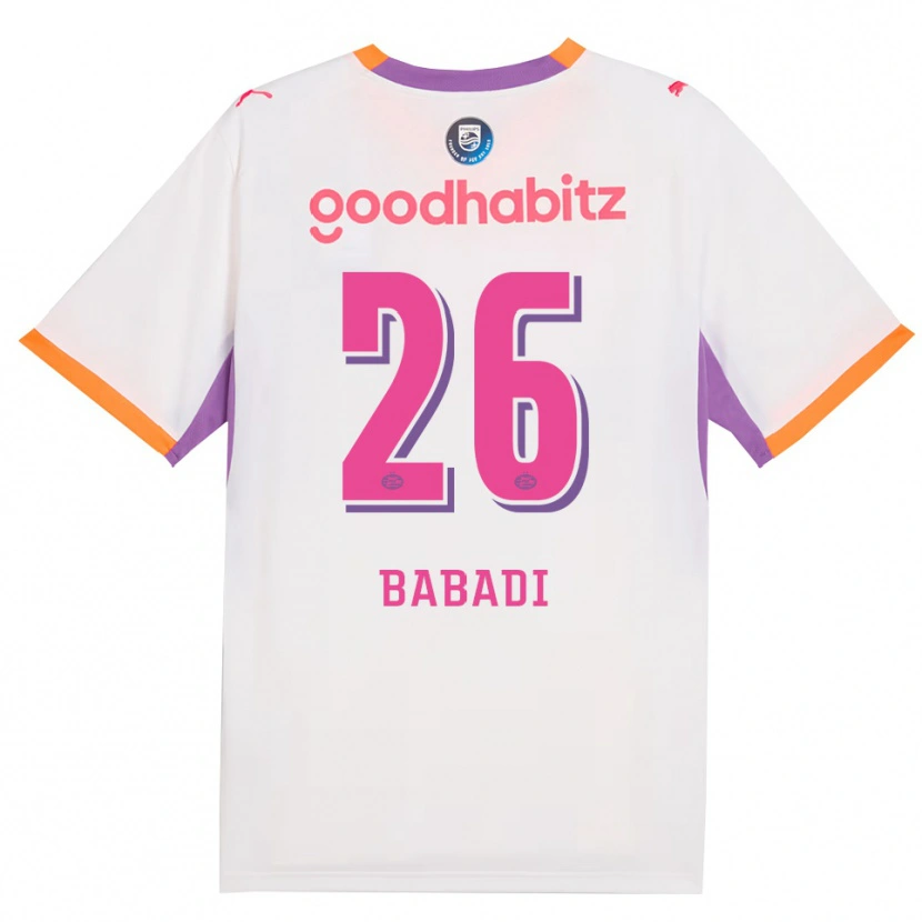Danxen Kvinder Isaac Babadi #26 Hvid Lilla Orange Udebane Spillertrøjer 2026/27 Trøje T-Shirt