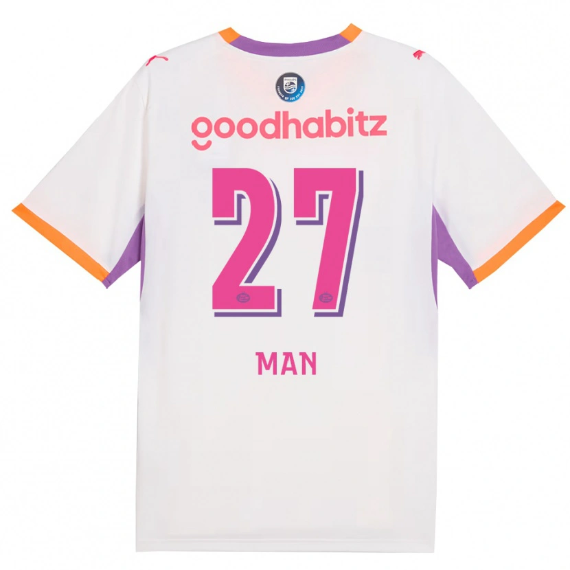 Danxen Kvinder Dennis Man #27 Hvid Lilla Orange Udebane Spillertrøjer 2026/27 Trøje T-Shirt