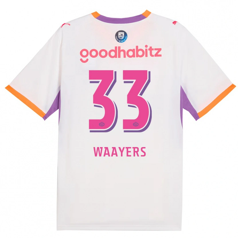 Danxen Kvinder Eus Waayers #33 Hvid Lilla Orange Udebane Spillertrøjer 2026/27 Trøje T-Shirt