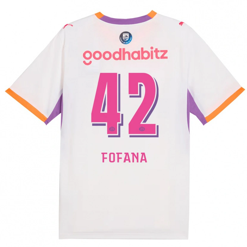 Danxen Kvinder Fode Fofana #42 Hvid Lilla Orange Udebane Spillertrøjer 2026/27 Trøje T-Shirt