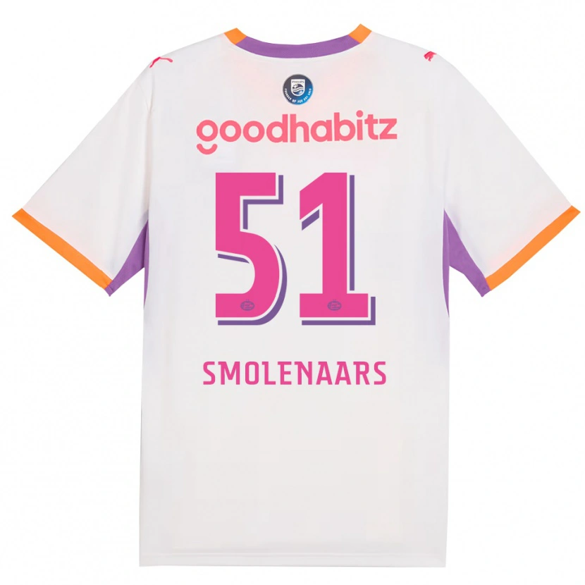 Danxen Kvinder Tijn Smolenaars #51 Hvid Lilla Orange Udebane Spillertrøjer 2026/27 Trøje T-Shirt