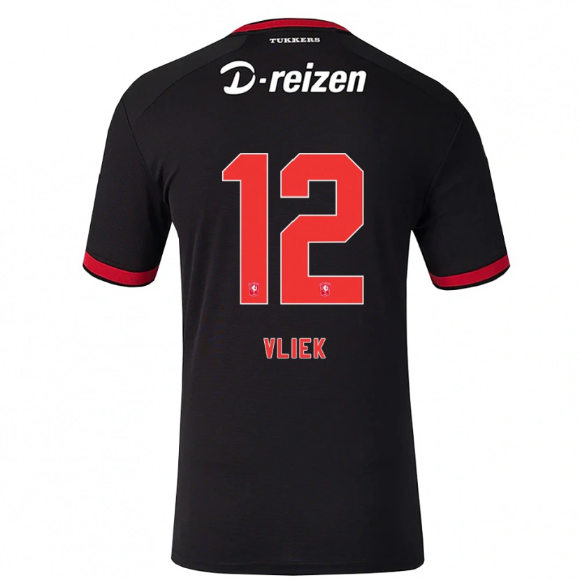 Danxen Kvinder Leonie Vliek #12 Rød Hvid Sort Udebane Spillertrøjer 2026/27 Trøje T-Shirt