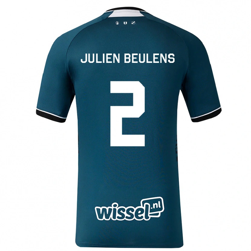 Danxen Kvinder Julien Beulens #2 Mørkskifergrå Hvid Udebane Spillertrøjer 2026/27 Trøje T-Shirt