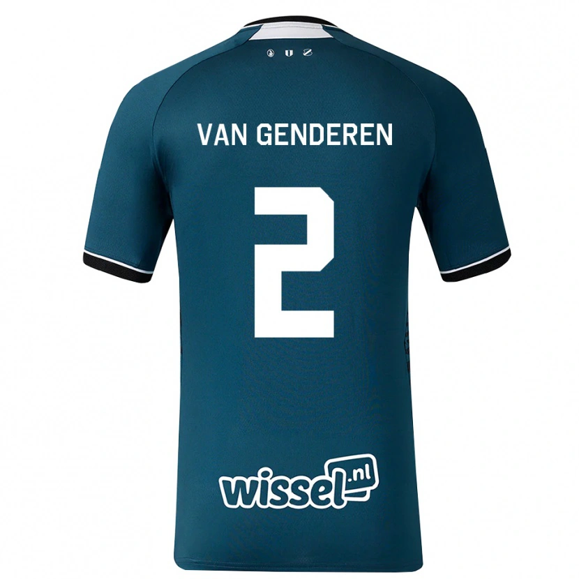 Danxen Kvinder Juliën Van Genderen #2 Mørkskifergrå Hvid Udebane Spillertrøjer 2026/27 Trøje T-Shirt