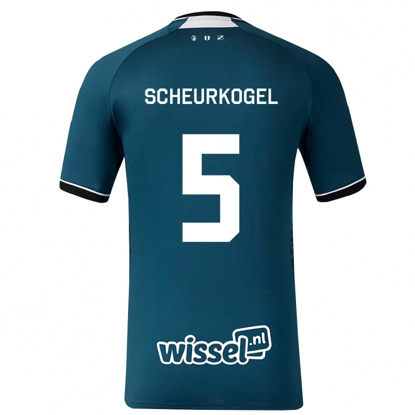 Danxen Kvinder Maurits Scheurkogel #5 Mørkskifergrå Hvid Udebane Spillertrøjer 2026/27 Trøje T-Shirt