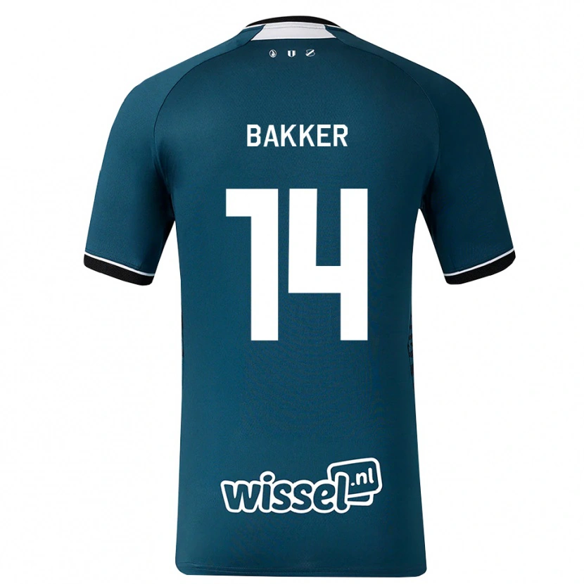 Danxen Kvinder Eshly Bakker #14 Mørkskifergrå Hvid Udebane Spillertrøjer 2026/27 Trøje T-Shirt