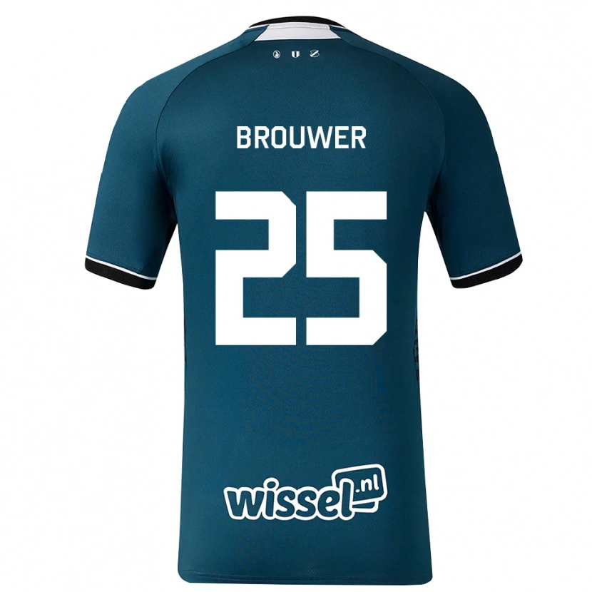 Danxen Kvinder Michael Brouwer #25 Mørkskifergrå Hvid Udebane Spillertrøjer 2026/27 Trøje T-Shirt