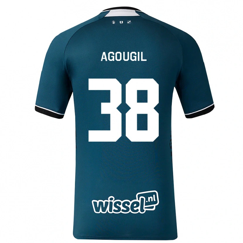 Danxen Kvinder Oualid Agougil #38 Mørkskifergrå Hvid Udebane Spillertrøjer 2026/27 Trøje T-Shirt