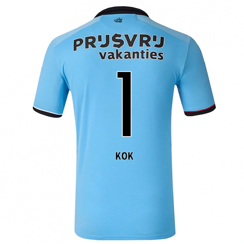 Danxen Kvinder Stefan Kok #1 Dybhimmelblå Sort Rød Udebane Spillertrøjer 2026/27 Trøje T-Shirt