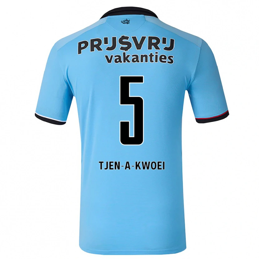 Danxen Kvinder Duane Tjen-A-Kwoei #5 Dybhimmelblå Sort Rød Udebane Spillertrøjer 2026/27 Trøje T-Shirt