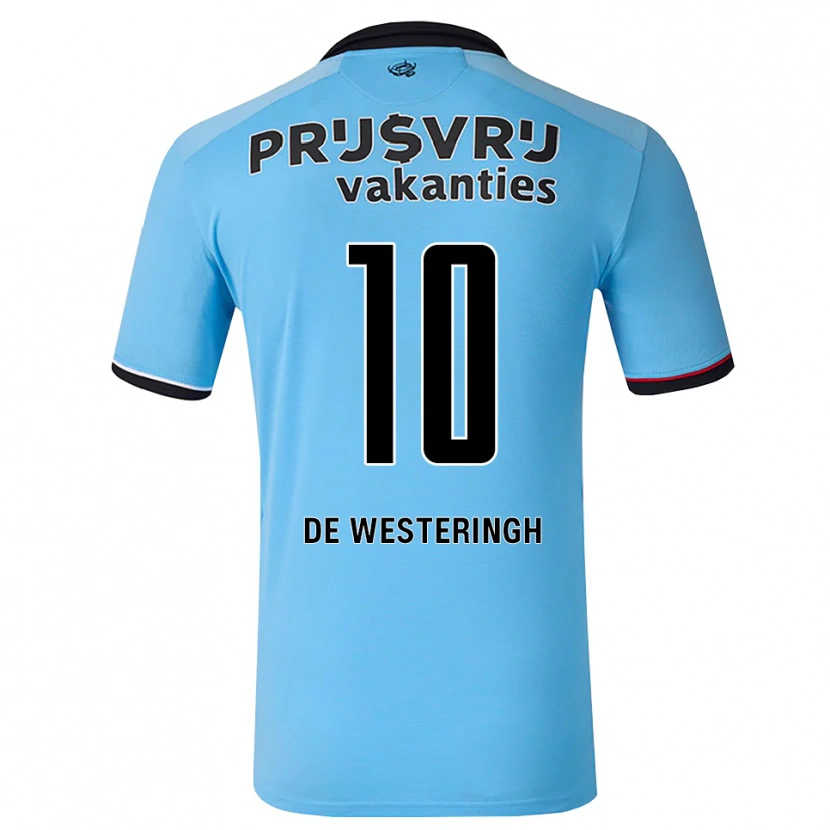 Danxen Kvinder Kirsten Van De Westeringh #10 Dybhimmelblå Sort Rød Udebane Spillertrøjer 2026/27 Trøje T-Shirt