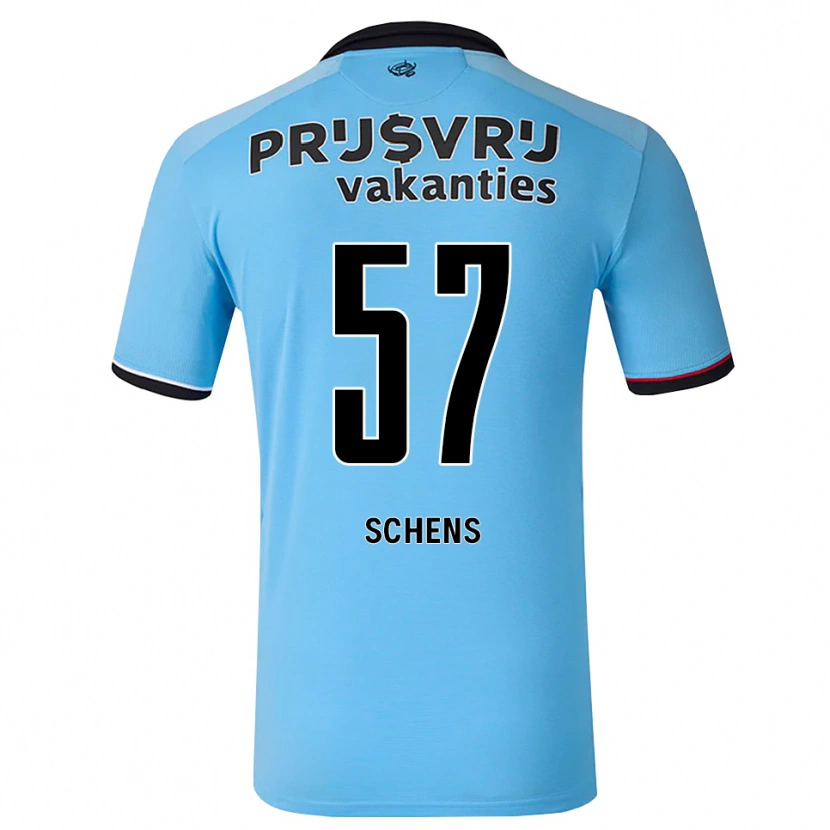 Danxen Kvinder Twan Schens #57 Dybhimmelblå Sort Rød Udebane Spillertrøjer 2026/27 Trøje T-Shirt