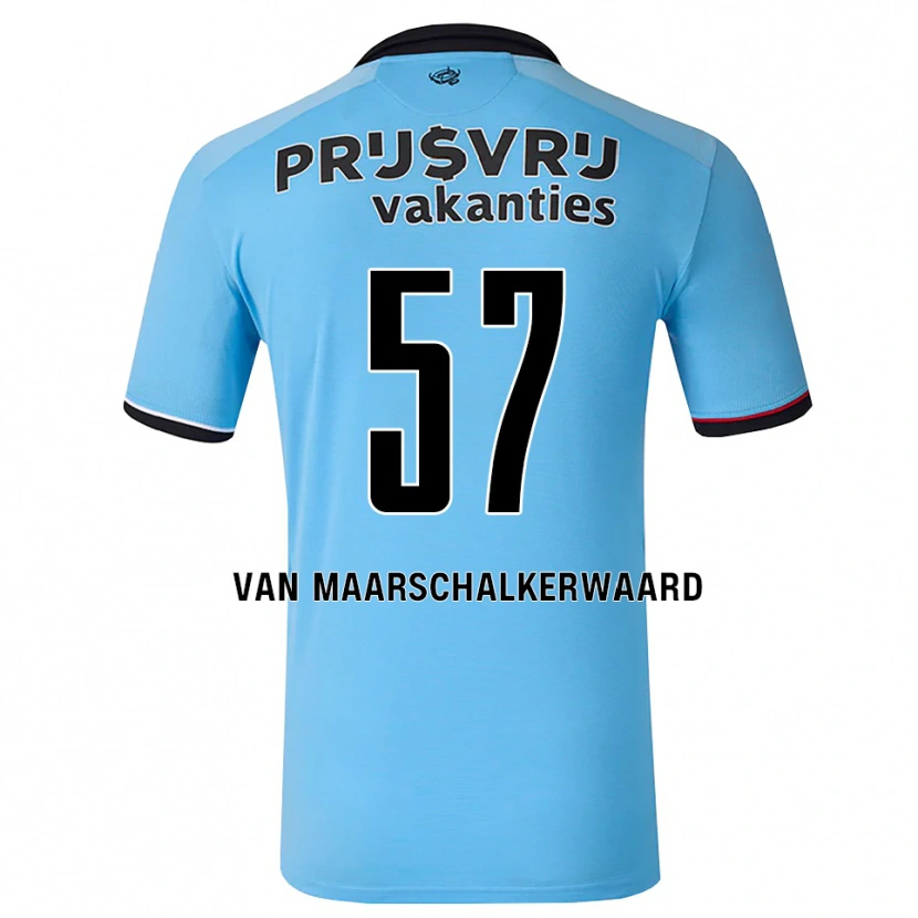 Danxen Kvinder Pieter Van Maarschalkerwaard #57 Dybhimmelblå Sort Rød Udebane Spillertrøjer 2026/27 Trøje T-Shirt