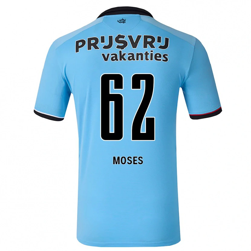 Danxen Kvinder Troy Moses #62 Dybhimmelblå Sort Rød Udebane Spillertrøjer 2026/27 Trøje T-Shirt