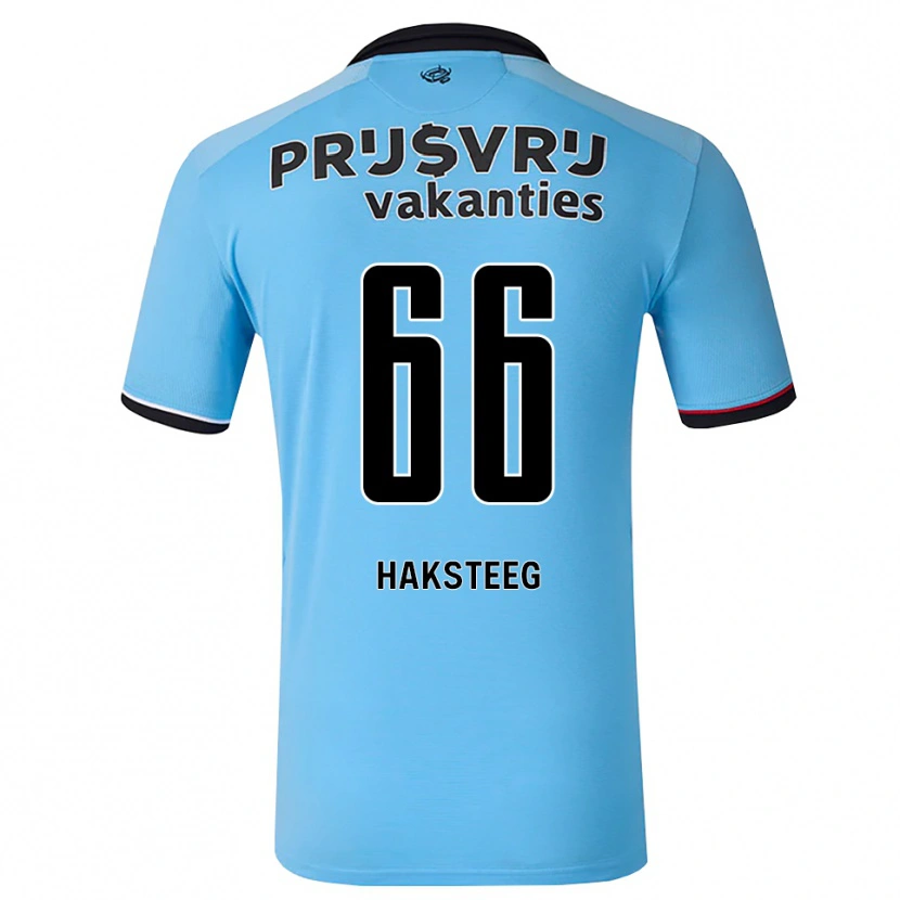 Danxen Kvinder Tim Haksteeg #66 Dybhimmelblå Sort Rød Udebane Spillertrøjer 2026/27 Trøje T-Shirt