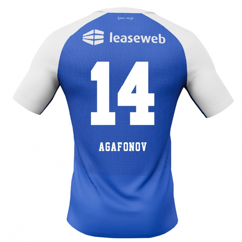 Danxen Kvinder Anton Agafonov #14 Jægerblå Rød Hvid Udebane Spillertrøjer 2026/27 Trøje T-Shirt