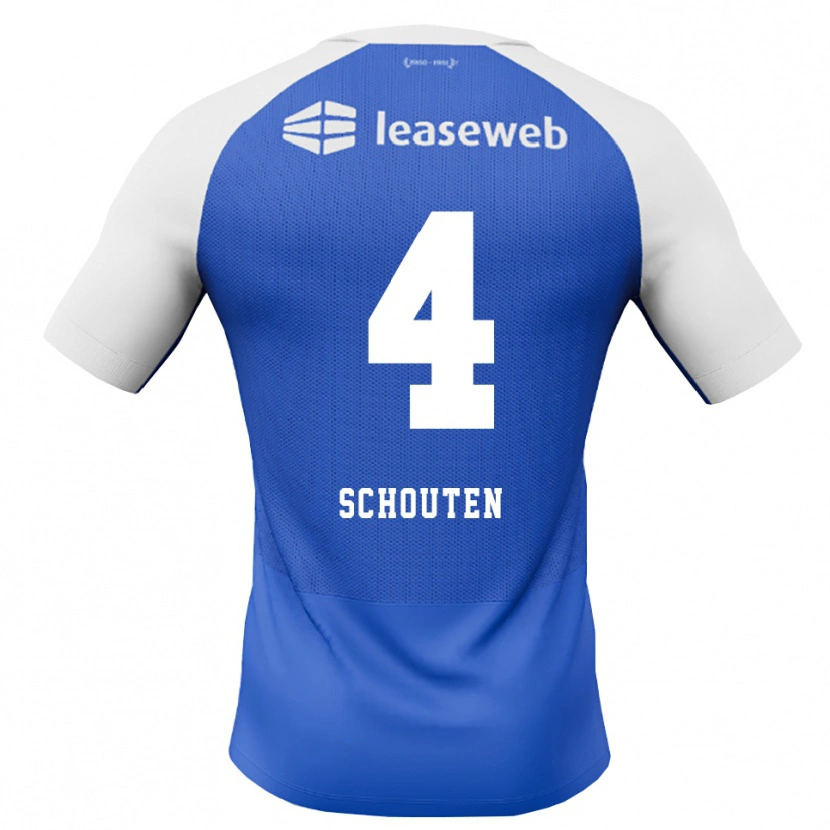 Danxen Kvinder Lewis Schouten #4 Jægerblå Rød Hvid Udebane Spillertrøjer 2026/27 Trøje T-Shirt