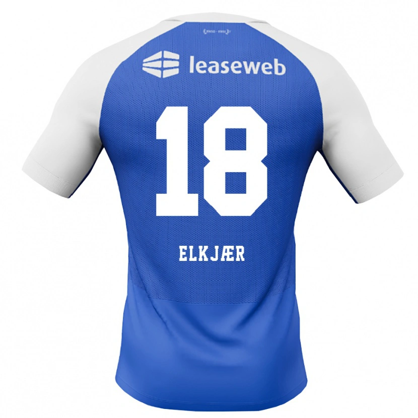 Danxen Kvinder Frej Elkjær #18 Jægerblå Rød Hvid Udebane Spillertrøjer 2026/27 Trøje T-Shirt