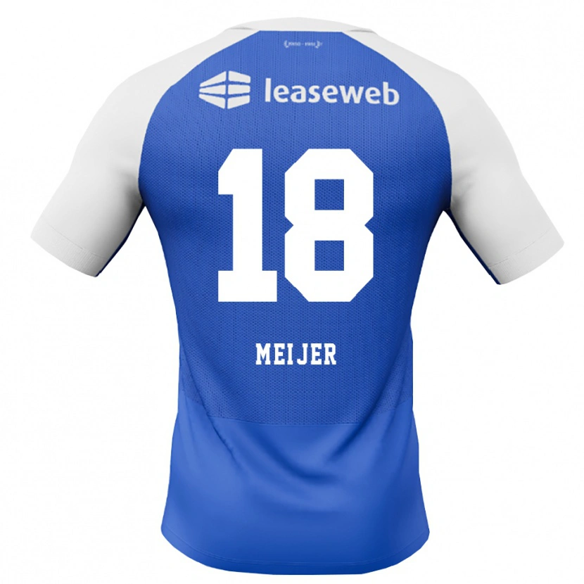 Danxen Kvinder Noah Meijer #18 Jægerblå Rød Hvid Udebane Spillertrøjer 2026/27 Trøje T-Shirt