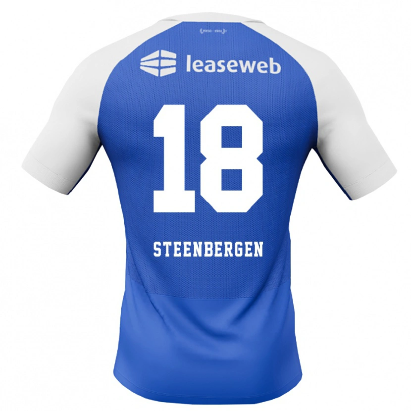 Danxen Kvinder Thom Steenbergen #18 Jægerblå Rød Hvid Udebane Spillertrøjer 2026/27 Trøje T-Shirt