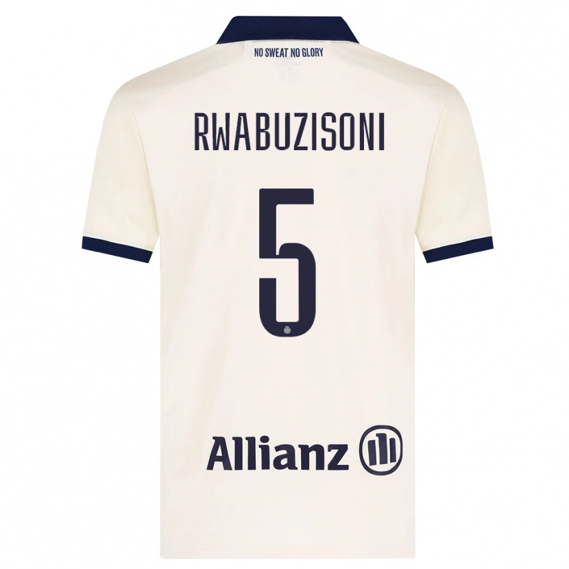 Danxen Kvinder Noah Rwabuzisoni #5 Beige Sort Udebane Spillertrøjer 2026/27 Trøje T-Shirt