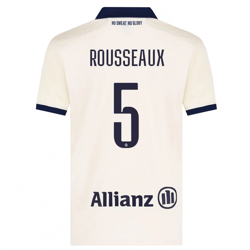 Danxen Kvinder Luca Rousseaux #5 Beige Sort Udebane Spillertrøjer 2026/27 Trøje T-Shirt