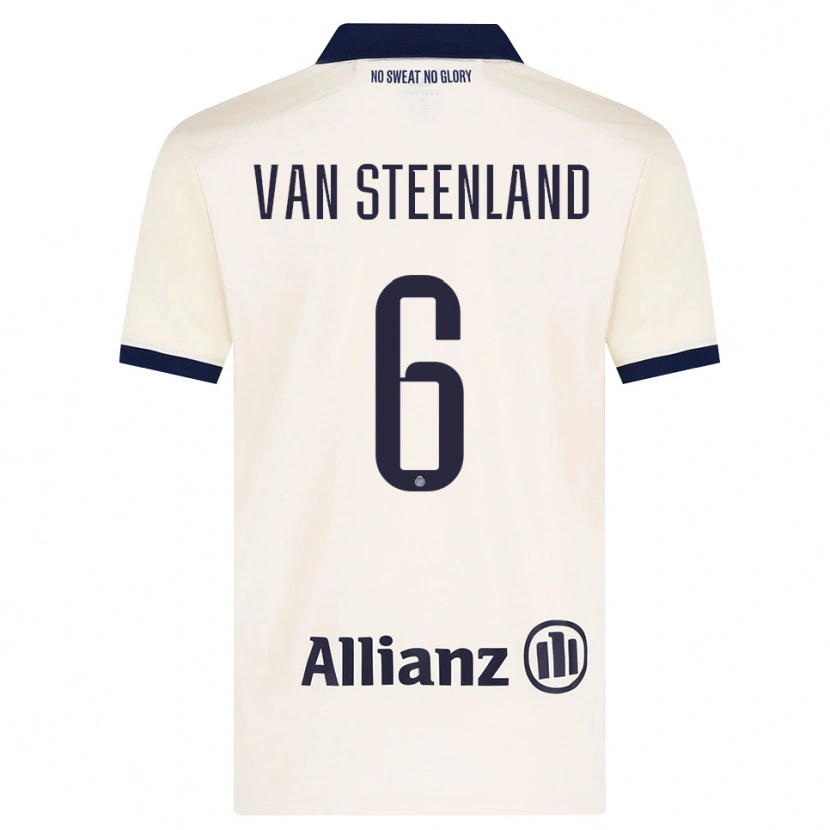Danxen Kvinder Gilles Van Steenland #6 Beige Sort Udebane Spillertrøjer 2026/27 Trøje T-Shirt