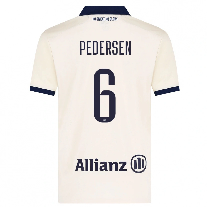 Danxen Kvinder Lara Pedersen #6 Beige Sort Udebane Spillertrøjer 2026/27 Trøje T-Shirt