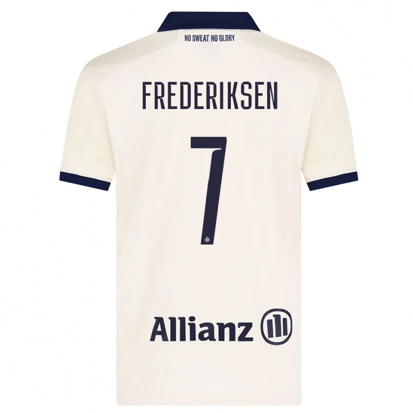 Danxen Kvinder Rebekka Frederiksen #7 Beige Sort Udebane Spillertrøjer 2026/27 Trøje T-Shirt